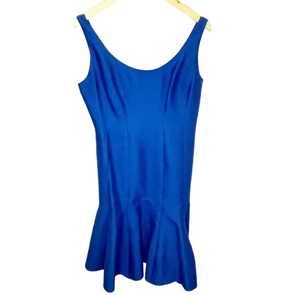 Halston Heritage Royal Blue Mermaid Style Midi Dress - size 12 - Picture 1 of 6
